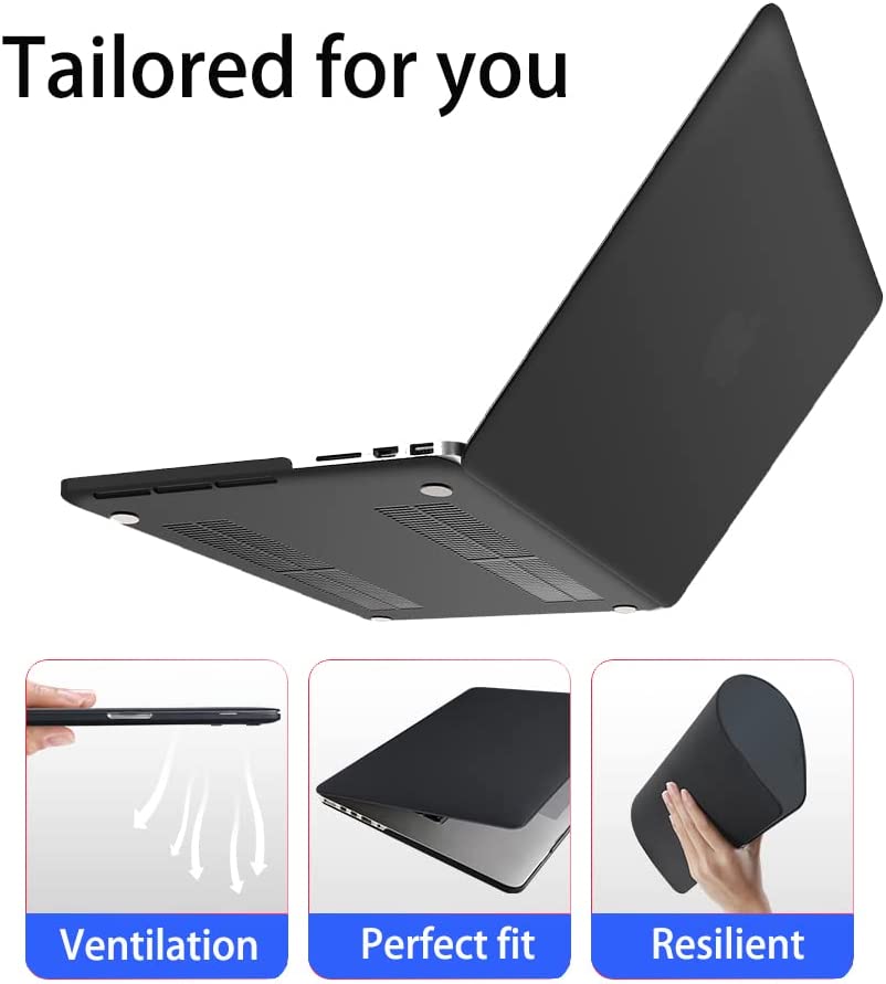 5-in-1 Case Set for MacBook Air 13 inch Crystal Clear Case 2021 2020 Release A2337 M1 A2179, Plastic Hard Shell&Screen Protector Film&Keyboard Cover&Dust Plug&Mouse Pad (A2337/A2179, Clear)