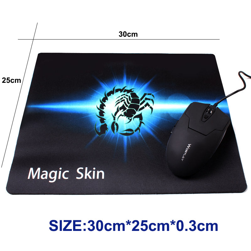 Black Mouse Pad Laptop Computer Office Mouse Pad Mat Anti-slip Rubber Mousepad(300*250*3mm)