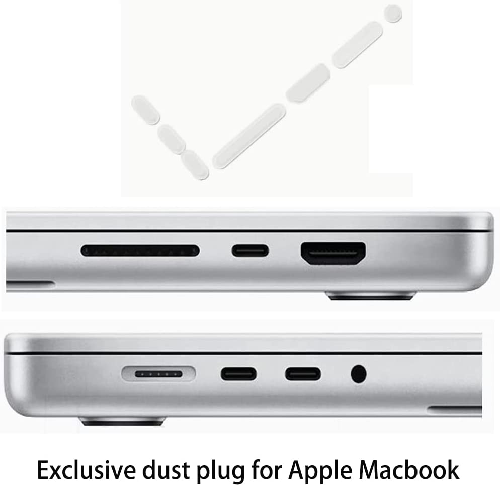 5-in-1 Set Compatible with MacBook Pro 14 inch Case 2023 2022 2021 Release M2 A2779 A2442 M1 Pro/Max Chip with Touch ID, Plastic Hard Shell&Keyboard Cover&Screen Protector&Dust Plug&Mouse Pad,(A2442/A2779, Crystal Clear)
