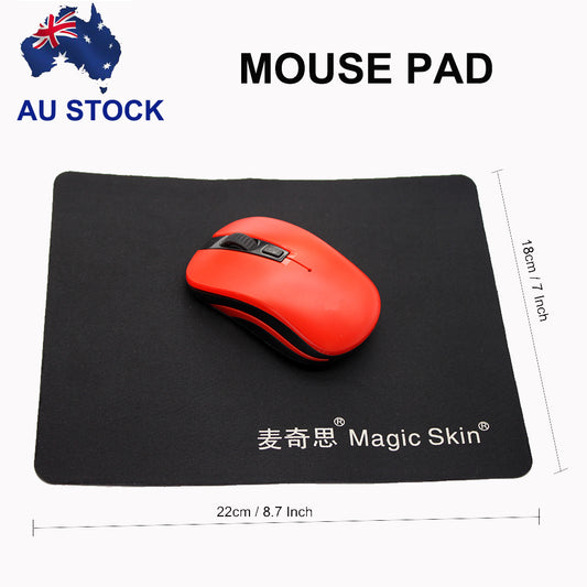 Black Mouse Mat Laptop Computer Office Mouse Pad Mat Anti-slip Rubber Mousepad(220*180*2mm)